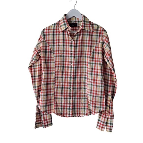 Daniele Alessandrini Bundle of 2 Gingham Plaid Button Up Shirts Womens S & M - Picture 5 of 16